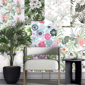 Lambe Lambe Kit Cartaz Flores Floral Adesivo Tropical L178