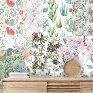 Lambe Lambe Kit Cartaz Flores Floral Adesivo Suculenta L180