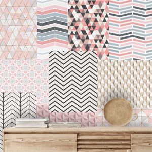 Lambe Lambe Kit Cartaz Abstrato Mosaico Adesivo Linhas L189