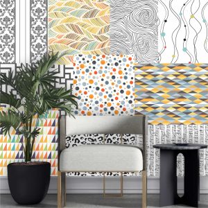 Lambe Lambe Kit Cartaz Abstrato Mosaico Adesivo Linhas L194