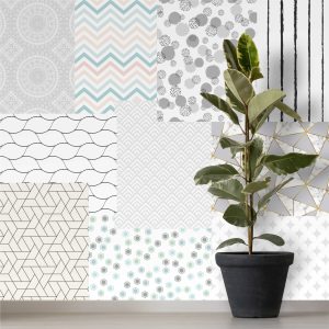 Lambe Lambe Kit Cartaz Abstrato Mosaico Adesivo Linhas L195