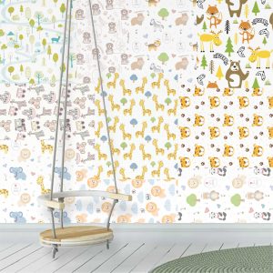 Lambe Lambe Kit Cartaz Zoo Safari Adesivo Animais Leão L223