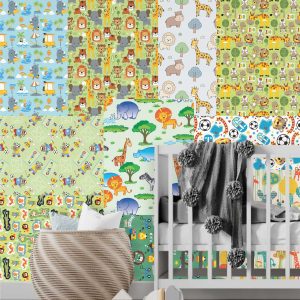 Lambe Lambe Kit Cartaz Zoo Safari Adesivo Animais Leão L224