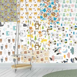 Lambe Lambe Kit Cartaz Zoo Safari Adesivo Animais Urso L227