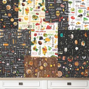 Lambe Lambe Kit Cartaz Cozinha Comida Adesivo Lanches L249