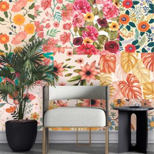 Lambe Lambe Kit Cartaz Flores Tropical Adesivo Floral L283