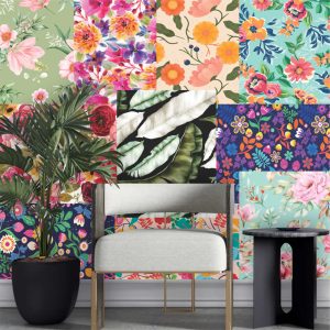 Lambe Lambe Kit Cartaz Floral Flores Adesivo Tropical L288