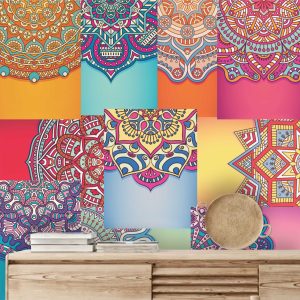 Lambe Lambe Kit Cartaz Mandala Mosaico Adesivo Abstrato L327