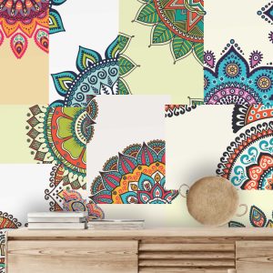 Lambe Lambe Kit Cartaz Mandala Mosaico Adesivo Abstrato L333