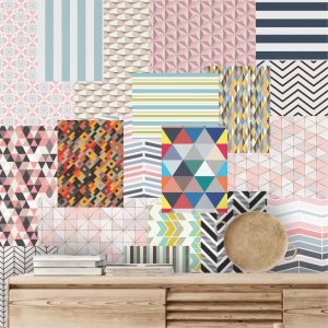 Lambe Lambe Kit Cartaz Abstrato Geométrico Adesivo L357