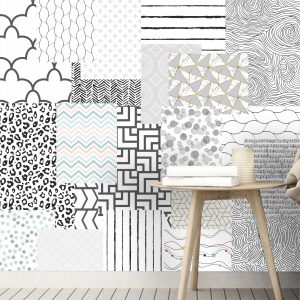 Lambe Lambe Kit Cartaz Abstrato Mosaico Adesivo Formas L358