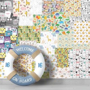 Lambe Lambe Kit Cartaz Zoo Safari Adesivo Animais Leão L371