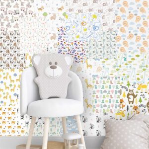 Lambe Lambe Kit Cartaz Zoo Safari Adesivo Animais Leão L372