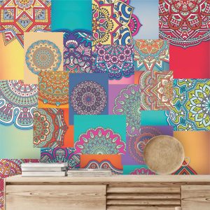 Lambe Lambe Kit Cartaz Mosaico Mandala Adesivo Abstrato L415