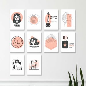 Kit 10 Placas Quadros Decorativos 20x28cm Cabeleireiro Cabelos Salão de Beleza Q260