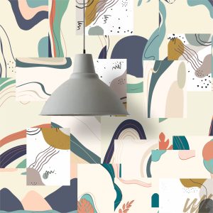 Lambe Lambe Kit Cartaz Placa Boho Abstrato Geometrico Tropical Adesivo L431