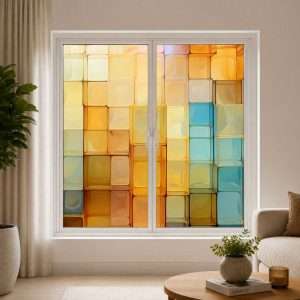 Adesivo Jateado Fosco Vitral Decorativo Vidros E Janela 1x1m Jat02